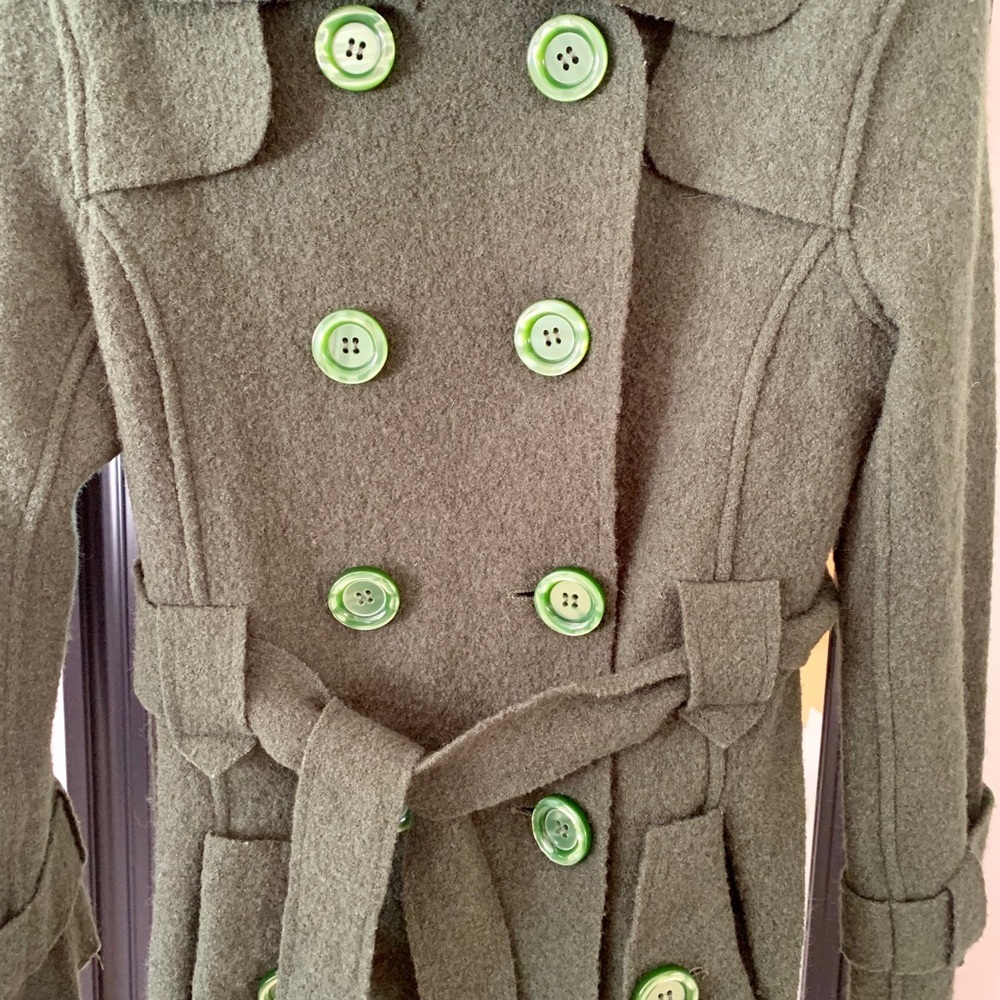 Green Wool Double Breasted Coat - image 3